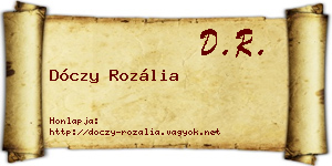 Dóczy Rozália névjegykártya